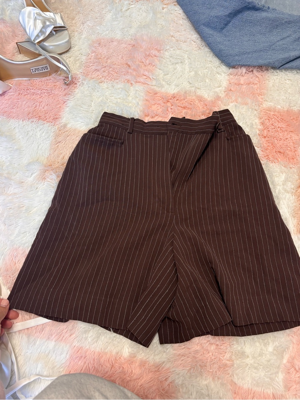 Givenchy Brown Pinstripe Bermuda Shorts
